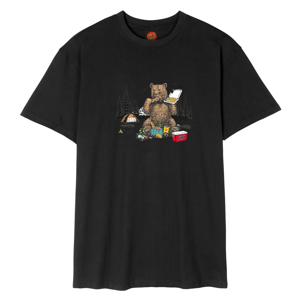 [SCA-TEE-12208] T-Shirt Braun Pizza Bear (Black 2, XS)