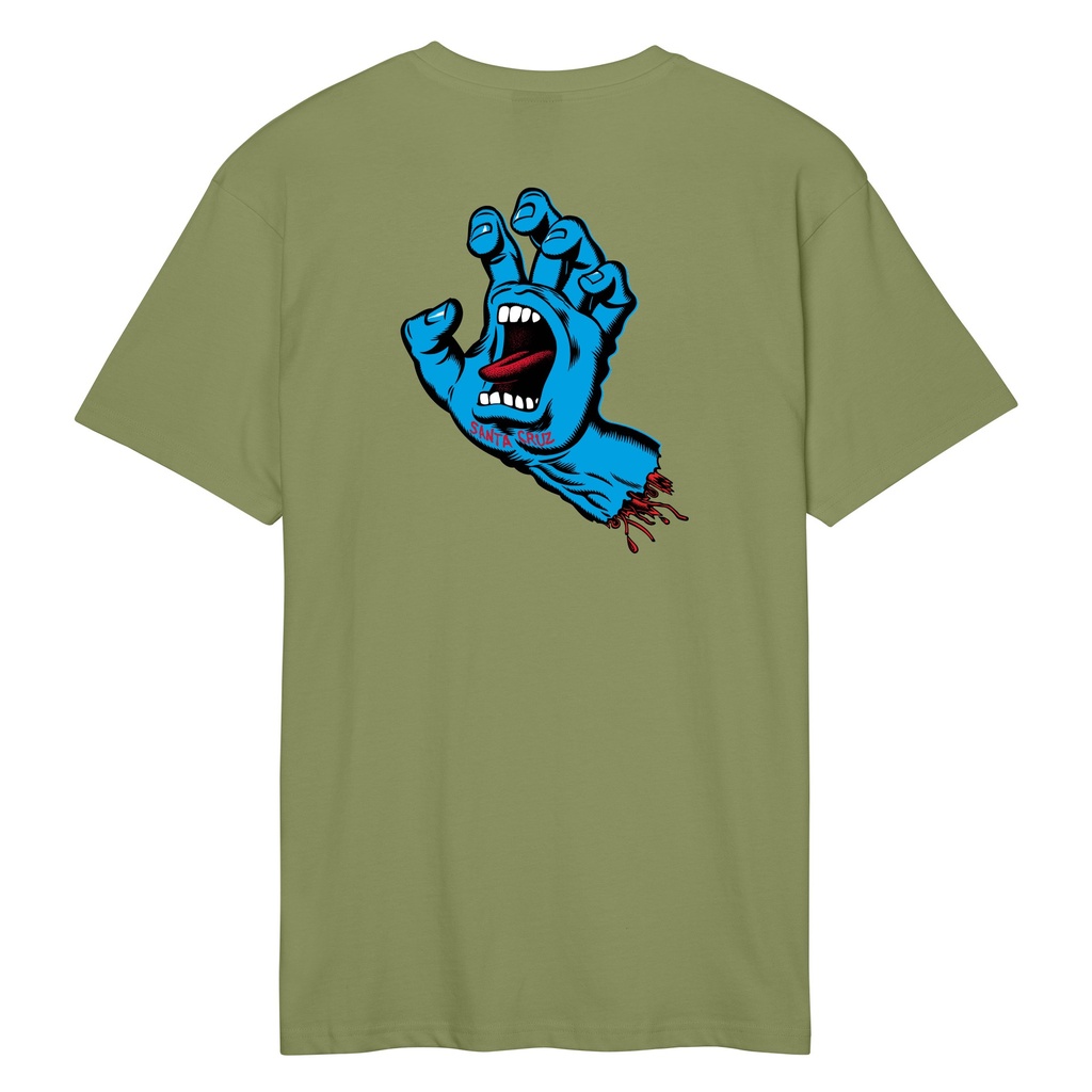 [SCA-TEE-12449] T-Shirt Screaming Hand Chest (Iguana, S)
