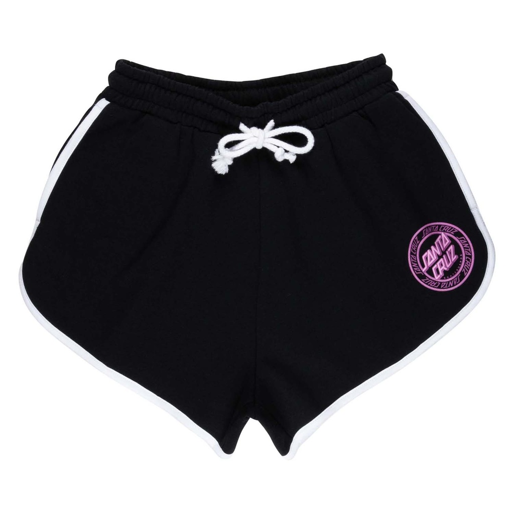 [SCA-WSH-0364] Womens Shorts Check Outline Ringed Dot Short (6, BLACK/WHITE)