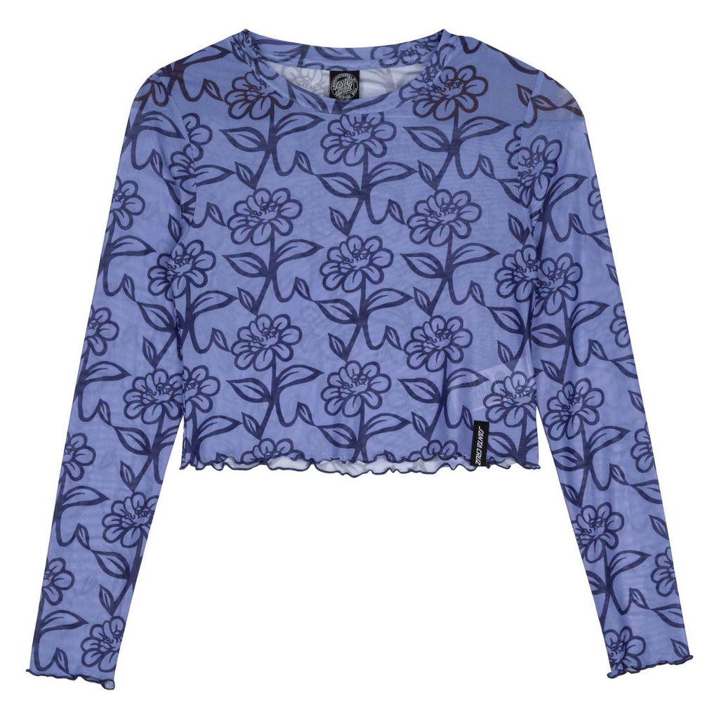 [SCA-WTL-1075] Womens L/S Top Delfino Flower Mesh Crop (6)