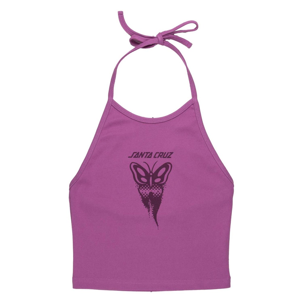 [SCA-WVE-0718] Womens Vest Asp Butterfly Front Halter Top (Hyper Violet, 8)