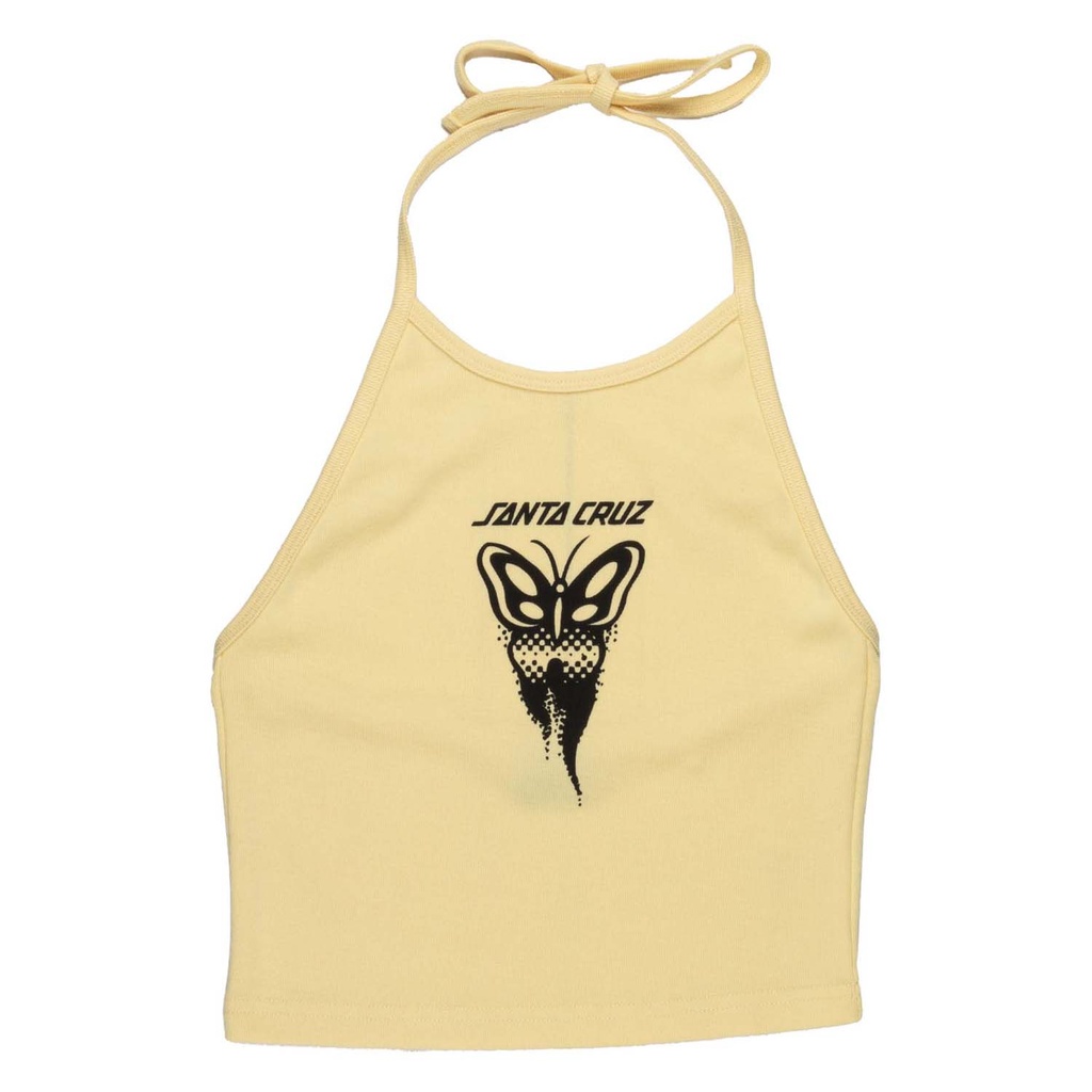 [SCA-WVE-0723] Womens Vest Asp Butterfly Front Halter Top (6, Butter)