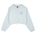Womens Zip Hood Check Outline Ringed Dot