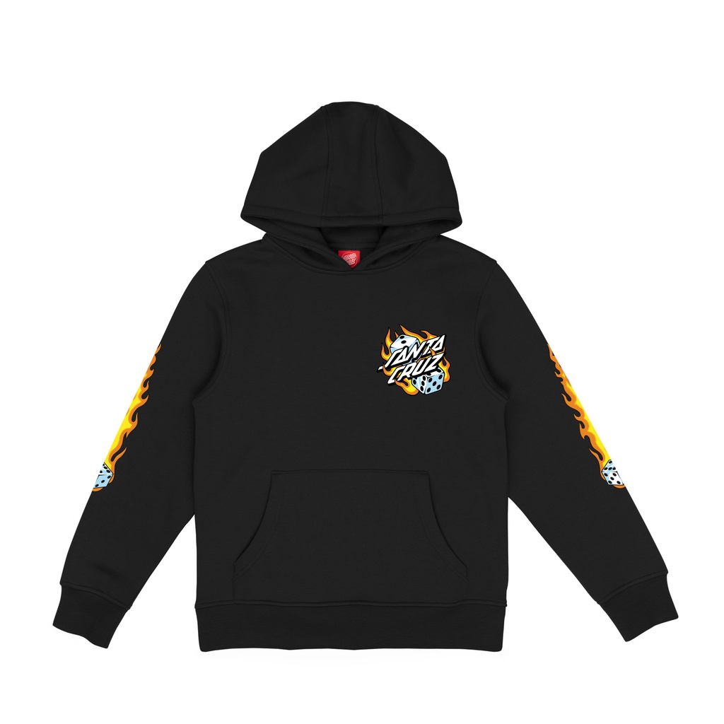 [SCA-YHD-0562] Youth Hood Flaming Dice Dot (10-12, Black 2)