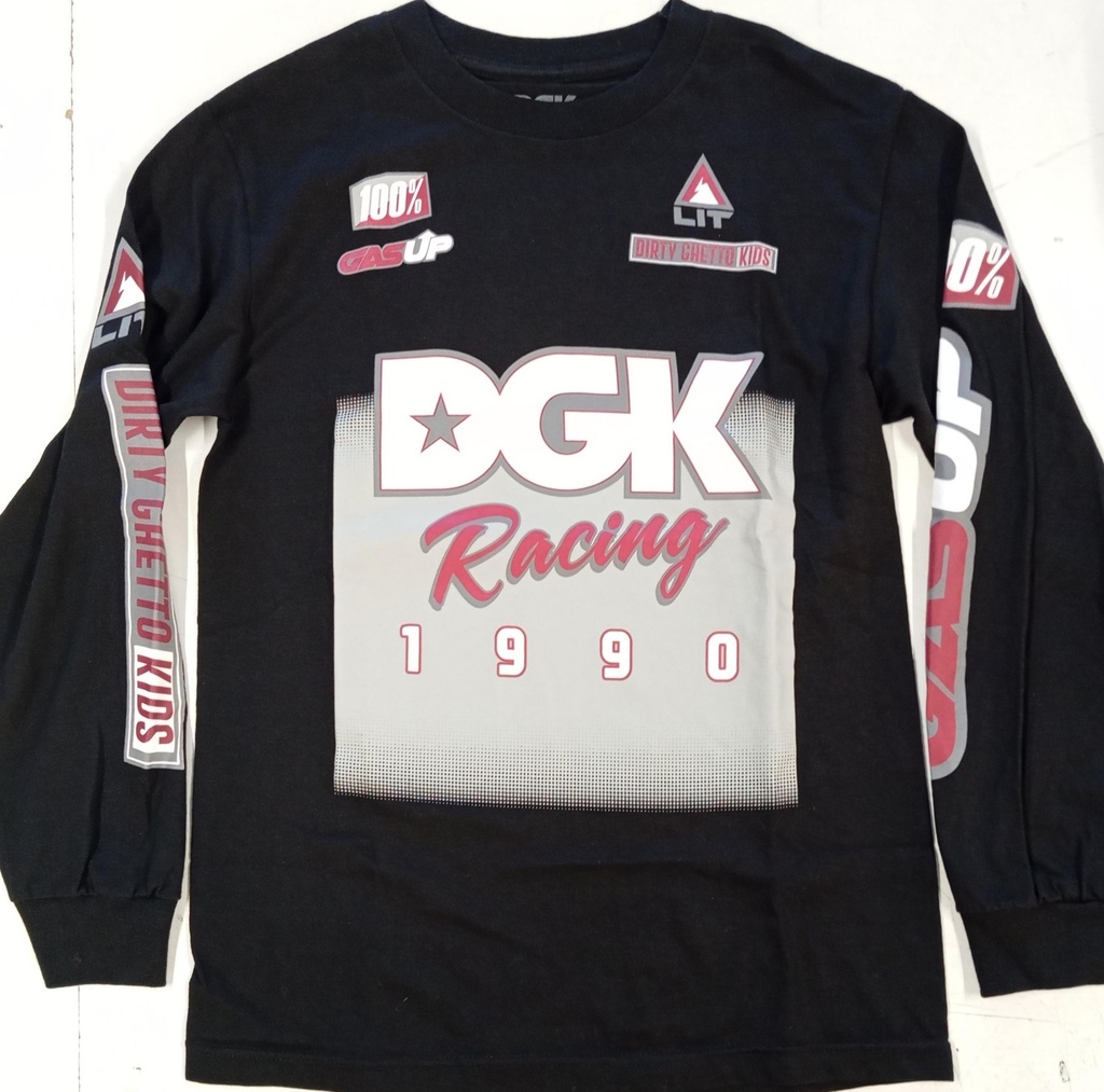 [00DLS27400S] Tee L/S Dirty Ghetto Kids Black (S)