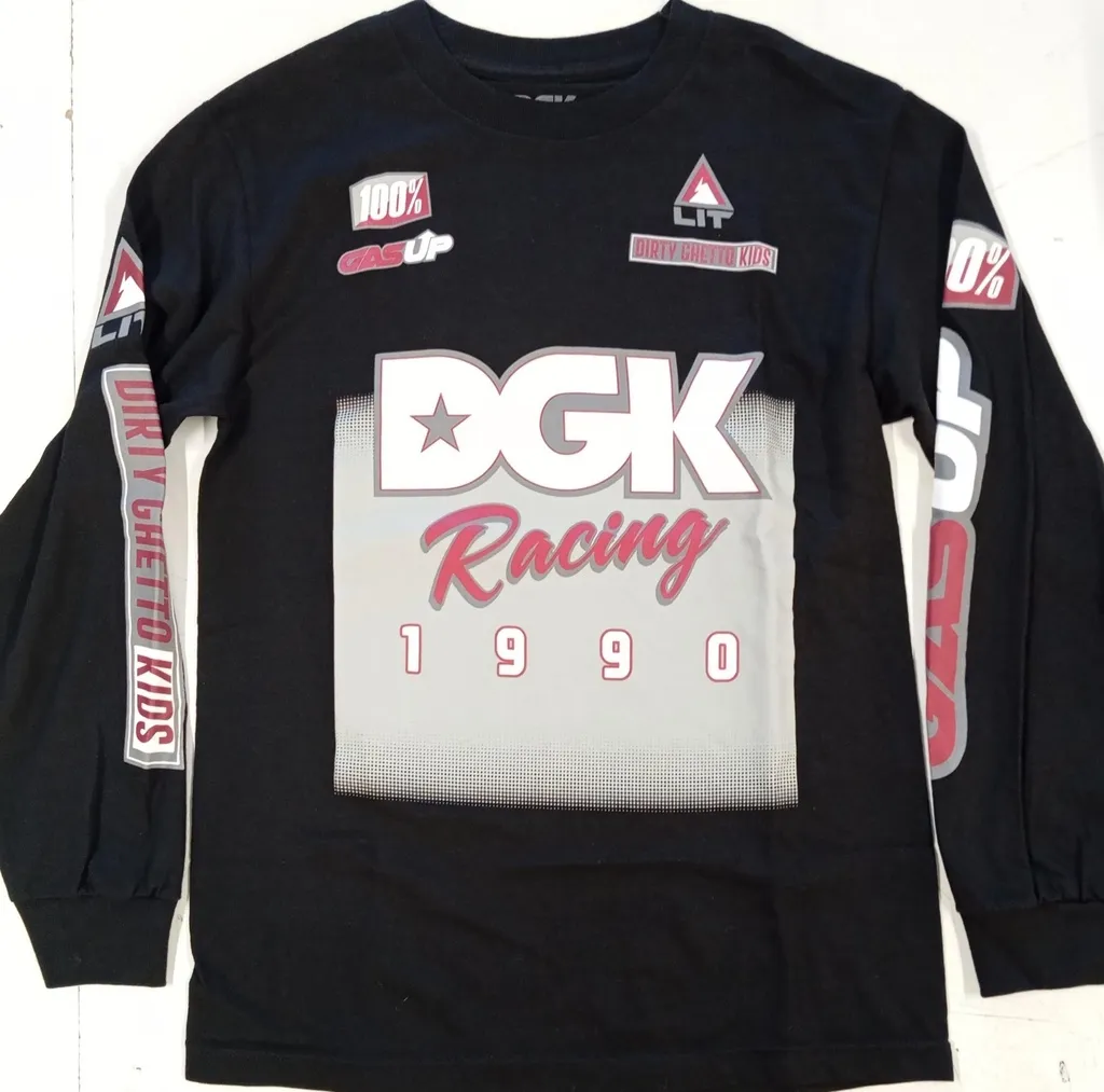 [00DLS27400M] Tee L/S Dirty Ghetto Kids Black (M)