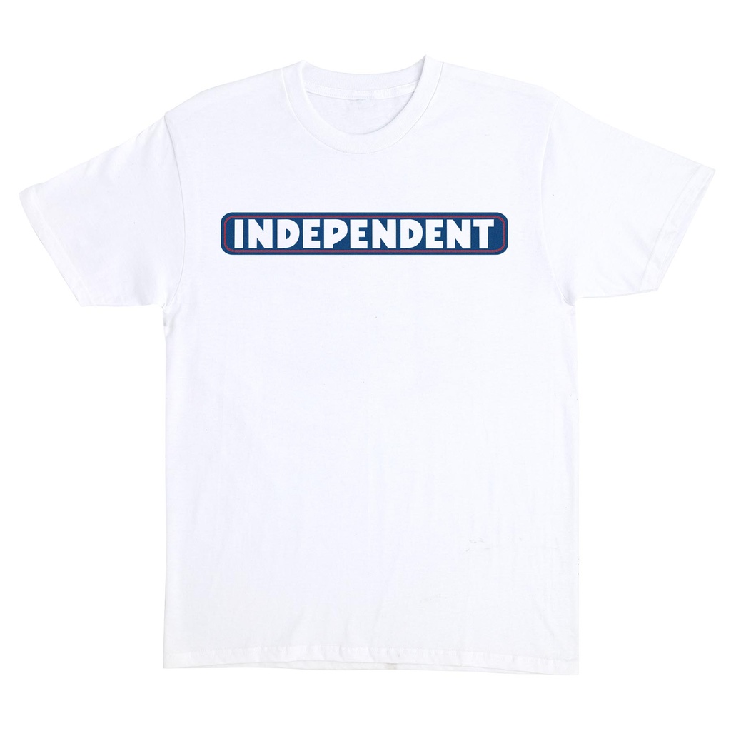 [44155406-154288] T-Shirt Bar Logo (White W / Navy, L)