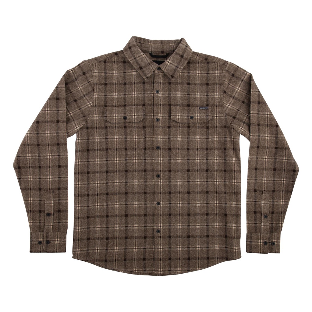 [44643516-S] Belmont L/S Flannel Top Independent Mens Shirt (S, BROWN/BLACK)