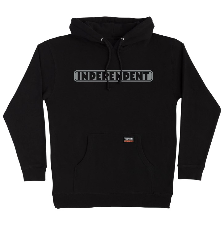 [44252745-156882] Bar Logo Reflective Pullover Hoodie Independent Mens Sweatshirt (S, Black w/Reflective)