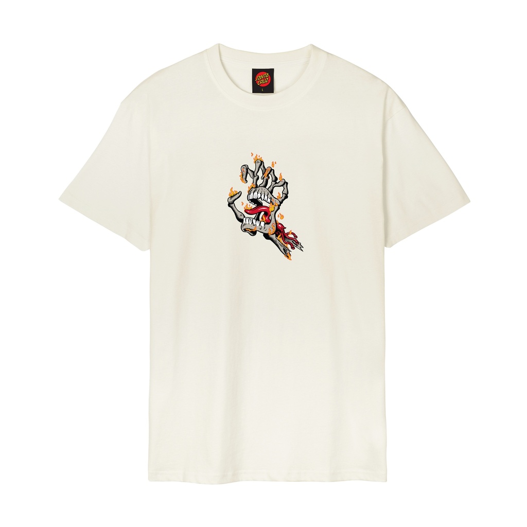 [SCA-TEE-12923] T-Shirt Burnt Bone Hand (M, Unbleached Cotton)
