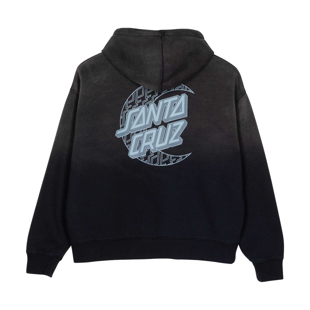 [SCA-WHD-1105] Womens Hood Imprint Moon Dot (6, Black Wash)