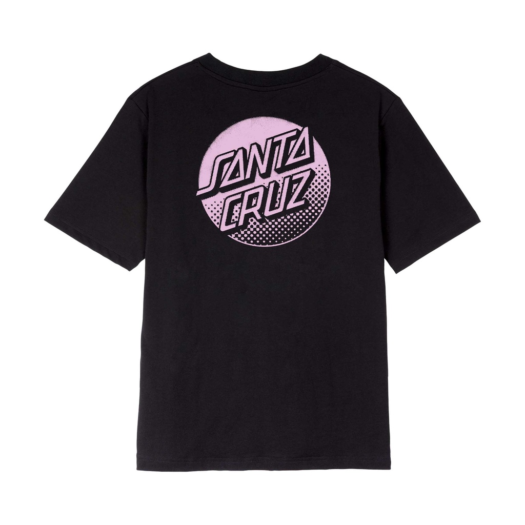 [SCA-WTE-3103] Womens T-Shirt Mono Stamped Dot (Black, 6)