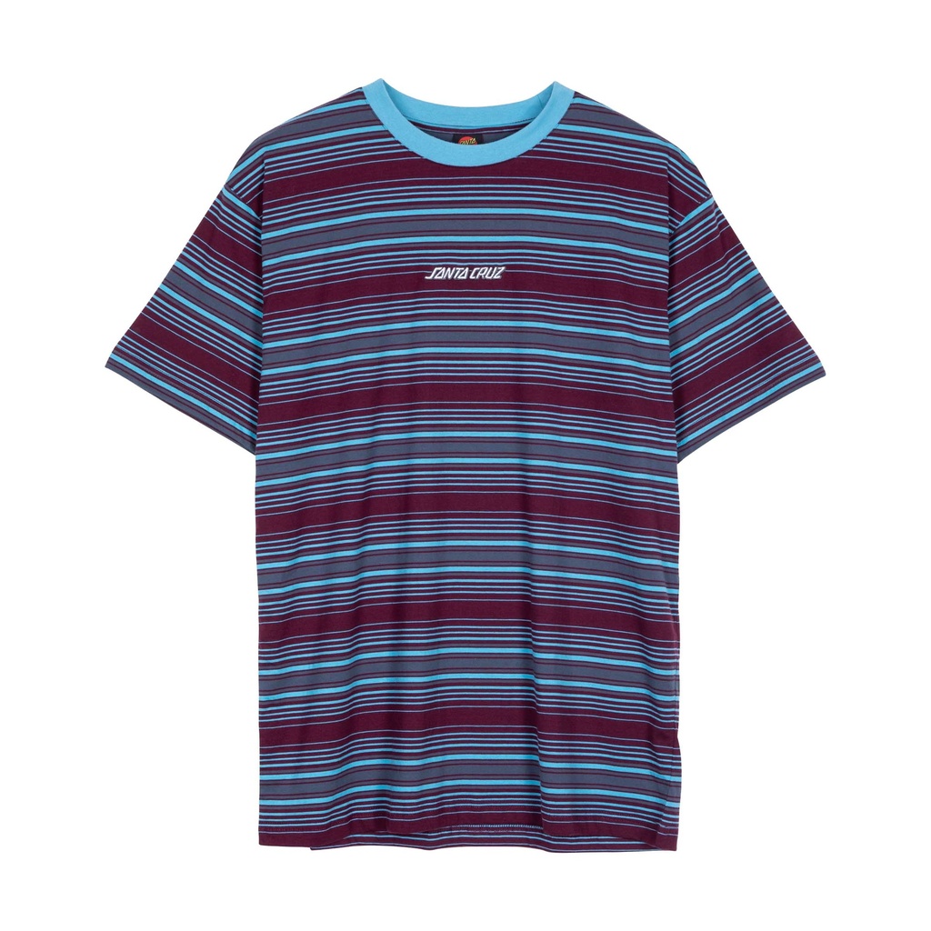 [SCA-TEE-12887] Custom T-Shirt Classic Strip Haze Stripe (M, Dark Cherry Stripe)