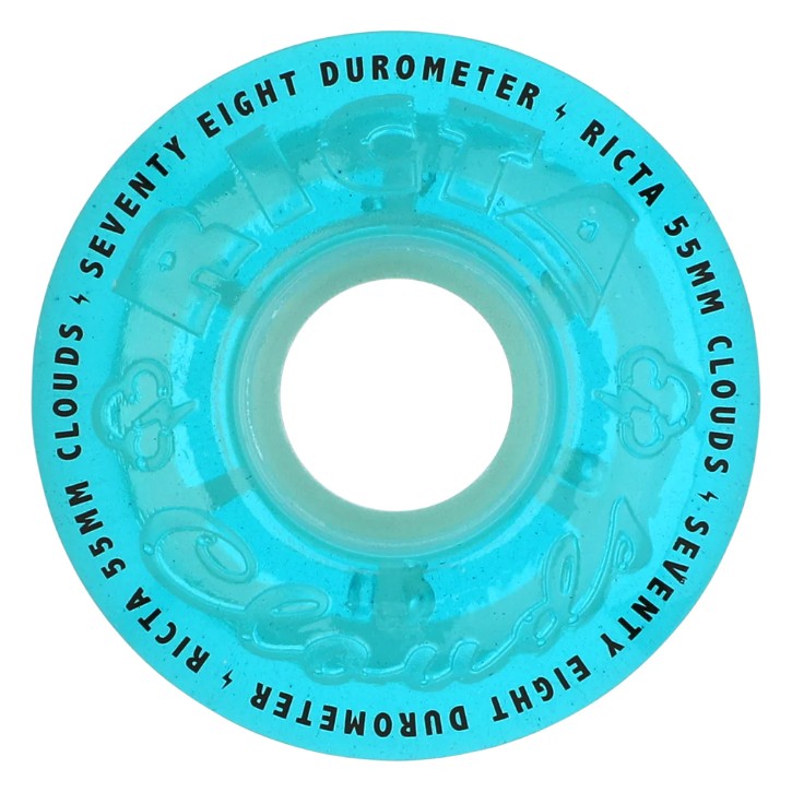 [22223406-159087] 55mm Clouds Transparent Blue GITD 78a Ricta Wheels