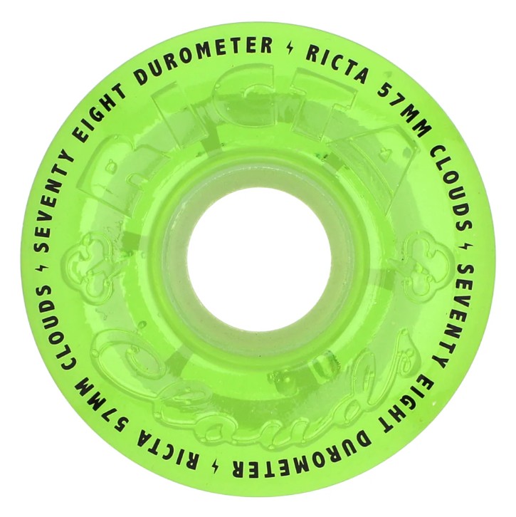 [22223407-159088] 57mm Clouds Transparent Green GITD 78a Ricta Wheels ""