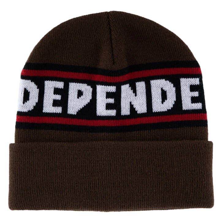 [44442214-158395] Bar Logo Beanie Long Shoreman Unisex Independent Hat (CHOCOLATE)