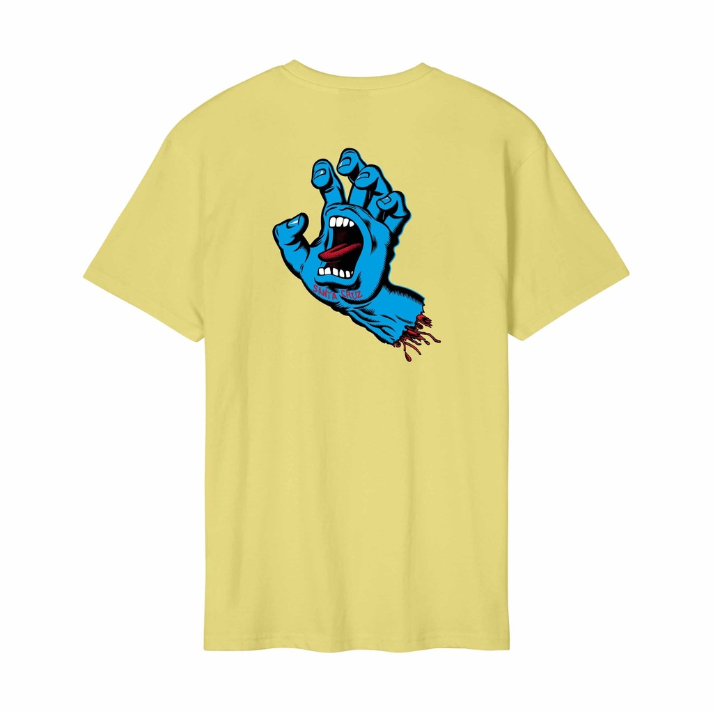 [SCA-TEE-13396] Screaming Hand Chest T-Shirt (Faded Khaki, S)