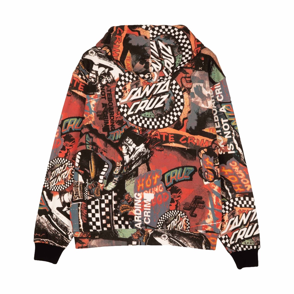 [SCA-HDZ-9626] Collage Zip Hood (XS)