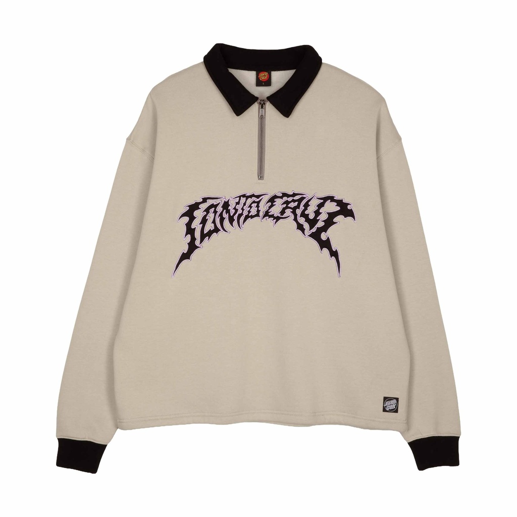 Out Of Time Strip 1/4 Zip Crew