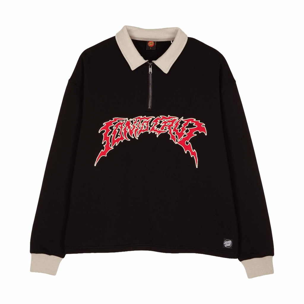 [SCA-CRW-9882] Out Of Time Strip 1/4 Zip Crew (XS, Black)