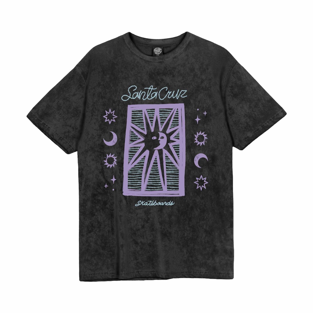 [SCA-WTE-3280] Sun Stamp Script T-Shirt (6, CHARCOAL ACID WASH)