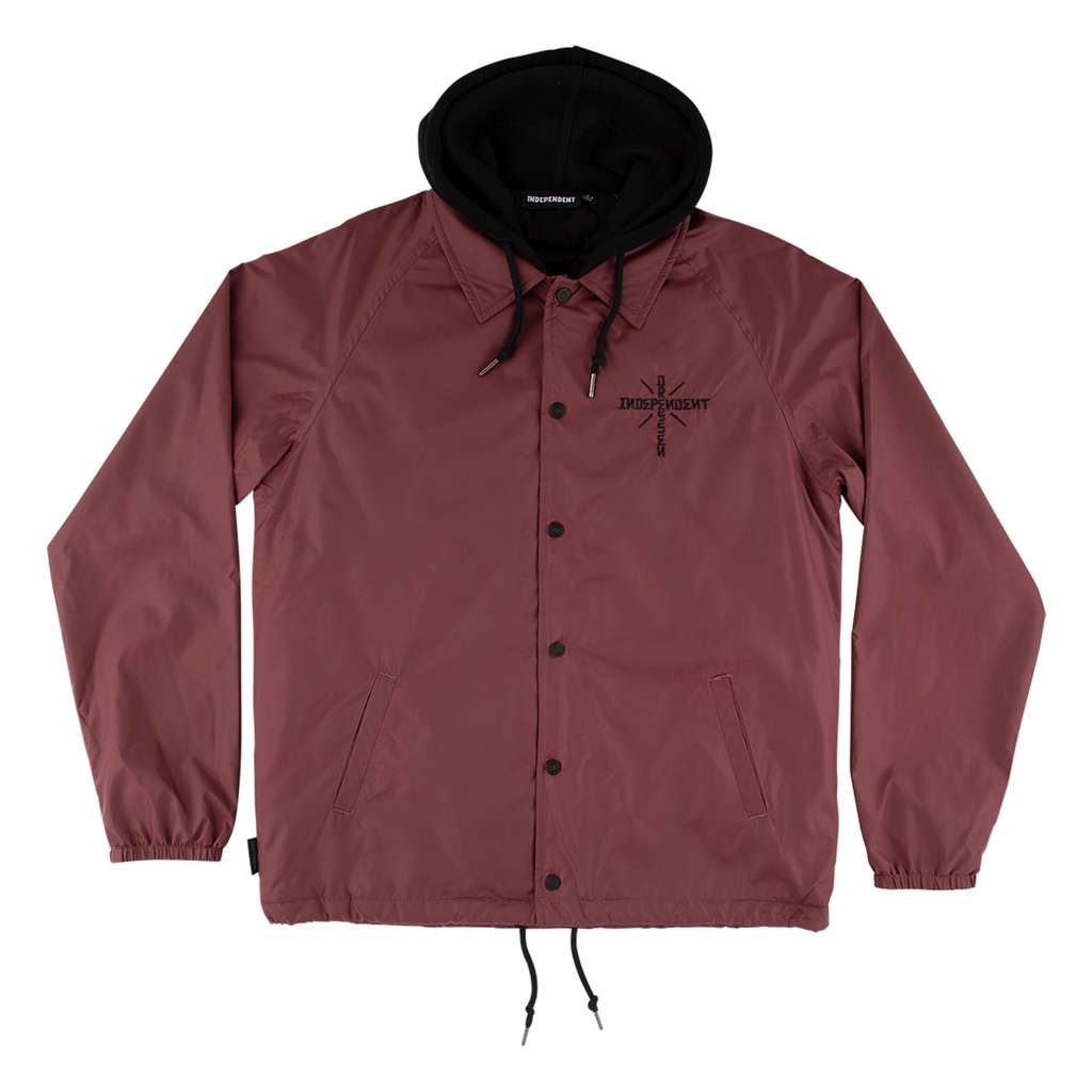 [44643845-160091] Dressen Skull Rose Hooded Windbreaker Jacket (BURGUNDY, M)