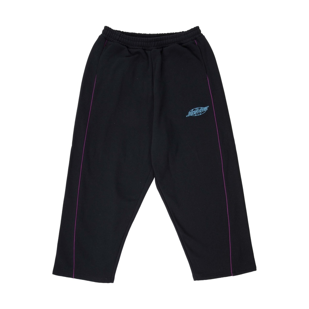 [SCA-PNT-1746] Pinstripe Wide Leg Jogger (Black, M)