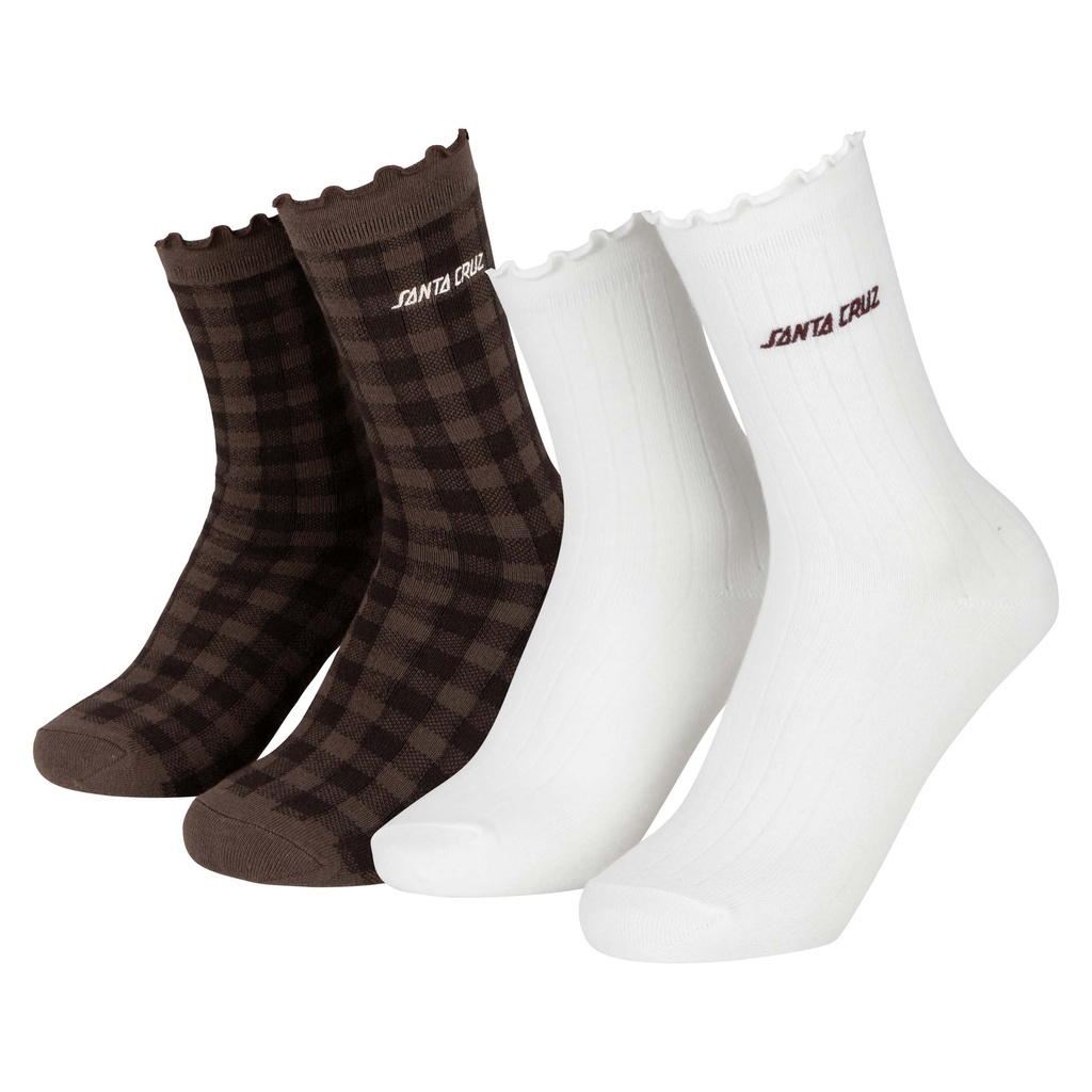 [SCA-WSK-0269] Strip Frill Socks (2 Pack)