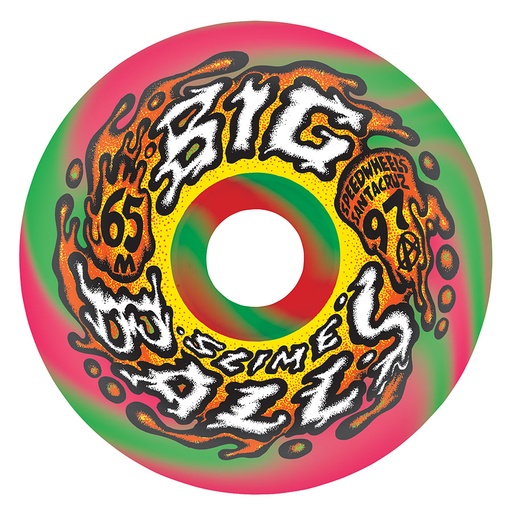 [22222874] 65mm Big Balls Pink/Green Swirl 97A Slime Balls Wheels