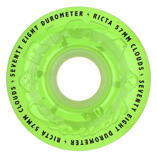 [22223407-159088] 57mm Clouds Transparent Green GITD 78a Ricta Wheels