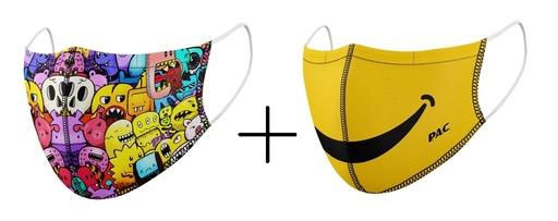 [88803003000] MASK KIDS 1 CAPA X2 PACK MONSTER