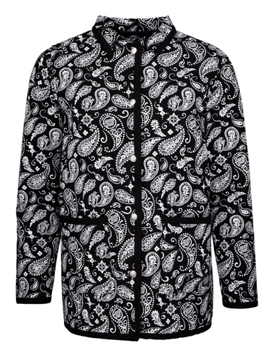 [3SGF1056008] JACKET WOMEN SCREAMING PAISLEY BLACK/WHITE