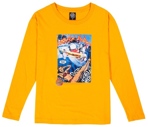 [3SGF9023008] TEE L/S HELLO STEVE? TANGERINE