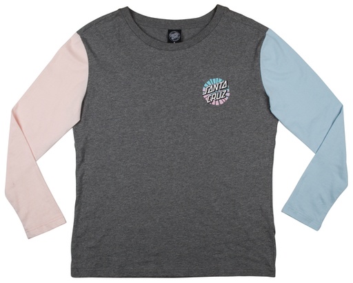 [3SGF170900S] WOMEN TOP RAYS L/S CONTRAST GREY HEATHER