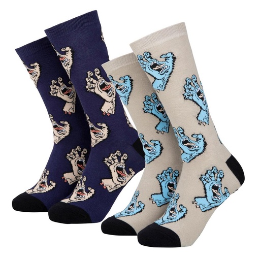 [SCA-SCK-0371] SOCKS MULTI HAND (2 PACK)NICKEL/NAVY BLUE
